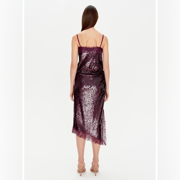 Simkai Arlene Sequin Cami Top in Purple (Mangosteen) - Size 4 - Picture 4 of 5